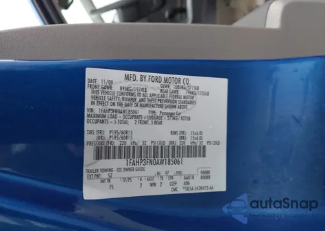 2010 Ford Focus Se from USA, damaged, VIN 1FAHP3FN0AW185061